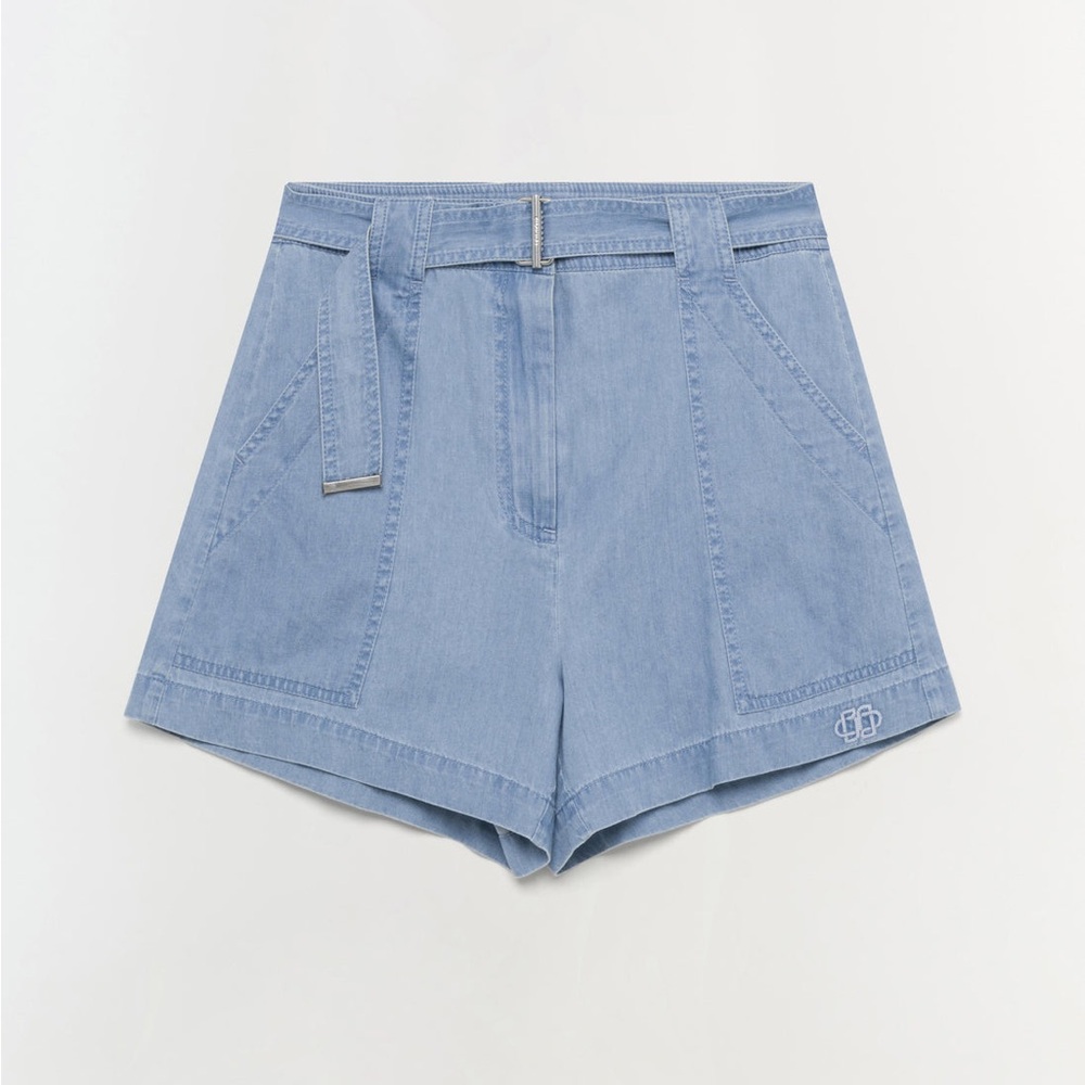 Jonathan Simkhai High Waist Light Blue Shorts